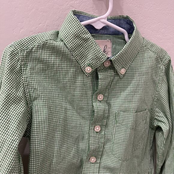 Peek Green Check Gingham Long Sleeve Button Up Shirt - Picture 2 of 7